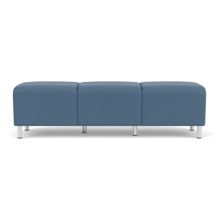 Lesro Siena Lounge Reception 3 Seat Bench, Brushed Steel, MD Titan Upholstery SN3001